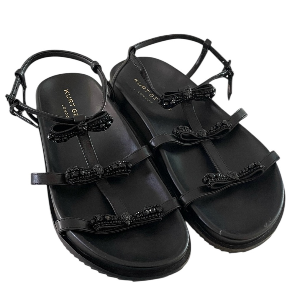 Kurt Geiger London Women's‎ Black Embellished Pierra Drench Sandals Size EU39